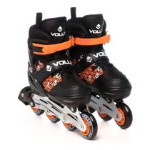 Roller Patins Inline Ajustavel Tam 35-38 Abec 5 Laranja/Preto Vollo Vollo Sports