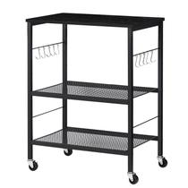 Rolling Cart LIANTRAL 3-Tier Utility Kitchen Storage, preto