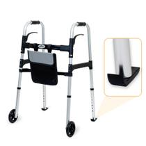 Rolling Walker iLiving Easy Folding com sacola de compras prateada