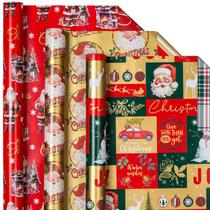 Rollo de papel de regalo navideño MAYPLUSS reversible 43x305 cm Rollo de papel de regalo navideño MAYPLUSS reversible 43x305 cm