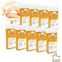 Rollon Cera Kit 10 unidades DepilFlax Natural Depilação Roll-on Refil