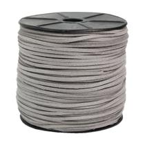 Rolo 100 Metros Fio Camurça Suede Cinza Tira 2.7mm Para Artesanato Bijuterias