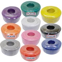 Rolo 100 Mts Cabo Colorido Microfone Balanceado Stereo 2x0,24mm