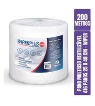 Rolo 200m Panos de Limpeza Wiperplus, Pro60, 416 Panos 25cmx48cm, Reutilizável, Multiuso, Pro Plus