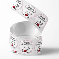 Rolo 200un Etiqueta Adesiva Obrigada Pela Sua Compra 4x4cm Redonda Bento Personalizada Loja Online