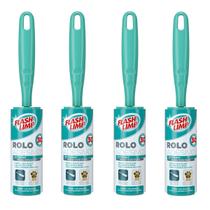 Rolo Adesivo 30 Folhas Tira Pelo Cabelo Fiapos Bolinhas Kit C/4 Flash Limp