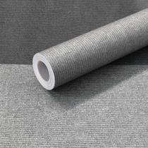 Rolo Adesivo para Piso Lavavel Antiderrapante Estilo Tapete Quadrado Cinza 2M x 60cm
