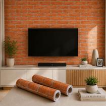 Rolo Adesivo Parede Decoração Tijolos 5mx45cm 4,5m² Kit 2pçs Rolo Adesivo Parede Decoração Tijolos 5mx45cm 4,5m² Kit 2pçs