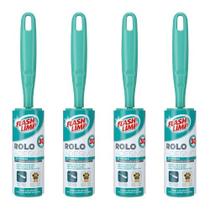 Rolo Adesivo Tira Pelos 30 folhas (4u) Flash Limp CST0108