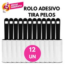 Rolo Adesivo Tira Pêlos Com 20 Folhas Adesiva Rolinho Remove Fiapos Roupa Sofá Tecidos