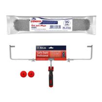 Rolo Big 35cm P/ Massa Rolada + Garfo Duplo Atlas Até 46 Cm