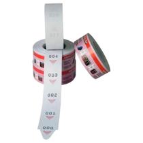 Rolo / Bobina De Senha Atendimento Numerada 3 Dígitos Com 2000 Senhas Vermelha