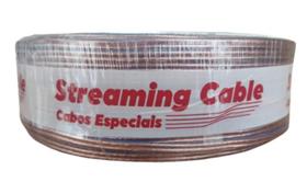 Rolo cabo 50m 2x14 awg 12v azul cordao bicolor cristal