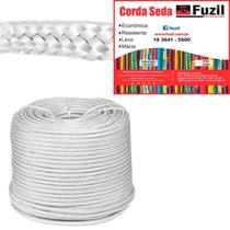 Rolo Corda de Seda Poliéster 12mm Branca 105m Fuzil Rolo Corda de Seda Poliéster 12mm Branca 105m Fuzil