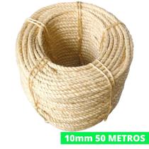 Rolo Corda De Sisal 10mm 50 Metros Rasada Arranhador Para Gatos Artesanato Em Geral Acabamento Fino Construção