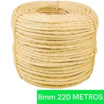 Rolo Corda De Sisal Natural 8mm 220 Metros Rasada Arranhador Para Gatos E Artesanato Em Geral