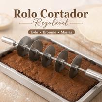 Rolo Cortador Ajustável 61x10cm Bolo Brownie Pão de mel Caparroz Rolo Cortador Ajustável 61x10cm Bolo Brownie Pão de mel Caparroz