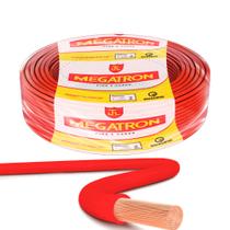Rolo de 100 Metros, Cabo Flexível Fio Elétrico Megatron 6MM 750V - Vermelho