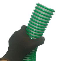 Rolo de 15 Metros de Mangueira de Sucção Verde Leve Transparente 2.1/2 Polegadas Borrachas Londrina