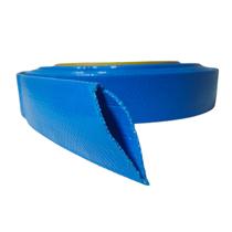 Rolo de 50 Metros de Mangueira Flat Azul Achatada 3/4 de Polegada Irrigação Borrachas Londrina