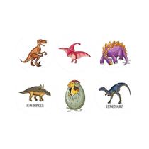 Rolo De Adesivos De Dinossauro Redondos De 1'' (2,5cm) - 100-500 Peças - Recompensa Para