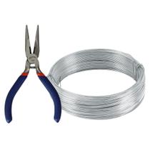 Rolo De Arame Galvanizado 100 Metros Com Alicate Mini Bico Meia Cana - Western