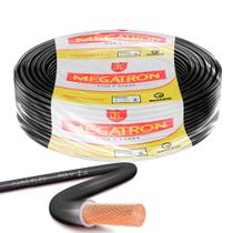 Rolo de Cabo Flexível 100 Metros, Fio Elétrico Megatron 6MM 750V - Preto