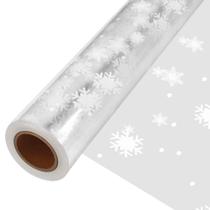 Rolo de celofane JOYIT Snowflake para presente 80 cm x 30,5 m 3 mil
