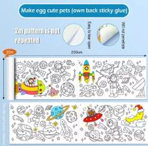 Rolo De Colorir Para Crianças Brincar 2 Metros Astronauta