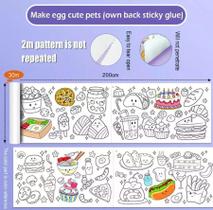 Rolo De Colorir Para Crianças Brincar 2 Metros Comidinhas