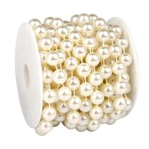Rolo de corda de marfim Garland Ucevi Pearl Beads 12 mm e 5 m Rolo de corda de marfim Garland Ucevi Pearl Beads 12 mm e 5 m