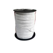 Rolo de Elástico chato Branco N12- 0.7mm largura 50 metros