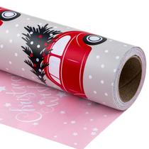 Rolo de embrulho de presente RUSPEPA reversível de Natal 44 cm x 10 m