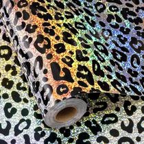 Rolo de embrulho metálico com estampa de leopardo Yarcony 43x10 m Rolo de embrulho metálico com estampa de leopardo Yarcony 43x10 m