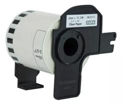 Rolo de etiqueta termica compativel brother dk22113 - 62mmx15,24mts continua preto/transp Rolo de etiqueta termica compativel brother dk22113 - 62mmx15,24mts continua preto/transp