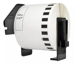 Rolo de etiqueta termica compativel brother dk22205 - 62mmx30,48mts continua preto/branco