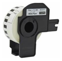 Rolo de etiqueta termica compativel brother dk22211 29mmx15,24mts continua preto/branco Rolo de etiqueta termica compativel brother dk22211 29mmx15,24mts continua preto/branco