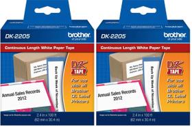 Rolo de etiquetas de papel contínuo Brother DK-2205 2,4 x 100 pés