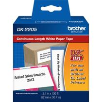 Rolo de etiquetas de papel contínuo Brother DK-2205 2,4 x 30m