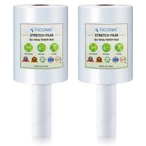 Rolo de filme elástico TICONN, 1000 pés, industrial, 12 cm de largura, pacote com 2 unidades