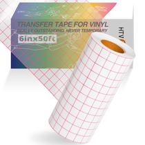 Rolo de fita de papel de transferência HTVRONT Clear Vinyl 6x15m com grade