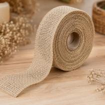Rolo de Fita Juta Crua Natural Rústica 5 cm Grossa 10 Metros Artesanato Decoração Rolo de Fita Juta Crua Natural Rústica 5 cm Grossa 10 Metros Artesanato Decoração