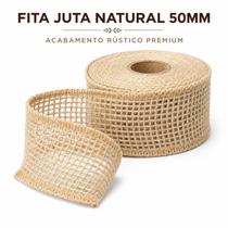 Rolo de Fita Juta Crua Natural Rústica 5 cm Grossa 10 Metros Artesanato Decoração