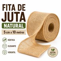 Rolo de Fita Juta Crua Natural Rústica 5 cm Grossa 10 Metros Artesanato Decoração Rolo de Fita Juta Crua Natural Rústica 5 cm Grossa 10 Metros Artesanato Decoração