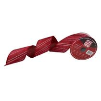 Rolo de Fita natalina listrado vermelho p/ laco 9,14 metros