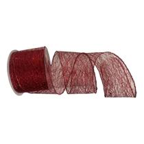 Rolo De Fita Telada Aramada Vermelho Liso Para Laços