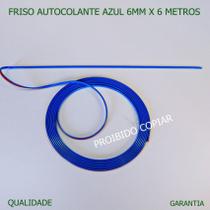 rolo de friso azul universal filete Flexivel autocolante 6mm X 6 Metros