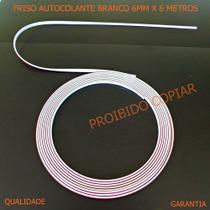 rolo de friso branco universal filete Flexivel autocolante 6mm X 6 Metros