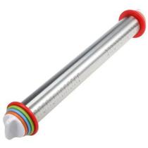 Rolo De Massa Ajustável Inox Anéis 2/3/6/10Mm Confeiteiro Rolo De Massa Ajustável Inox Anéis 2/3/6/10Mm Confeiteiro