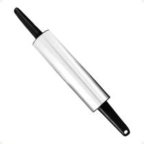 Rolo De Massa Inox Pegador Plástico 38cm Pão Pizza Torta
